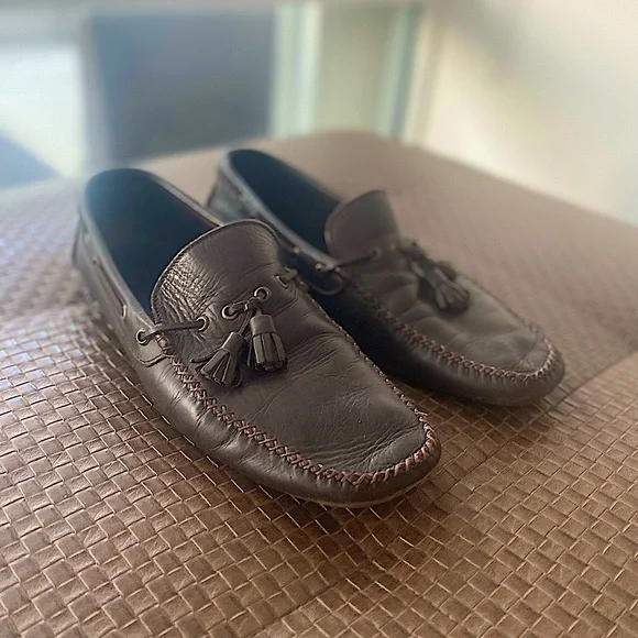 Carolina Herrera Dark Brown Leather Loafers CH Carolina Herrera Brown Leather Slip On Loafers Size 41 CH  main image 4